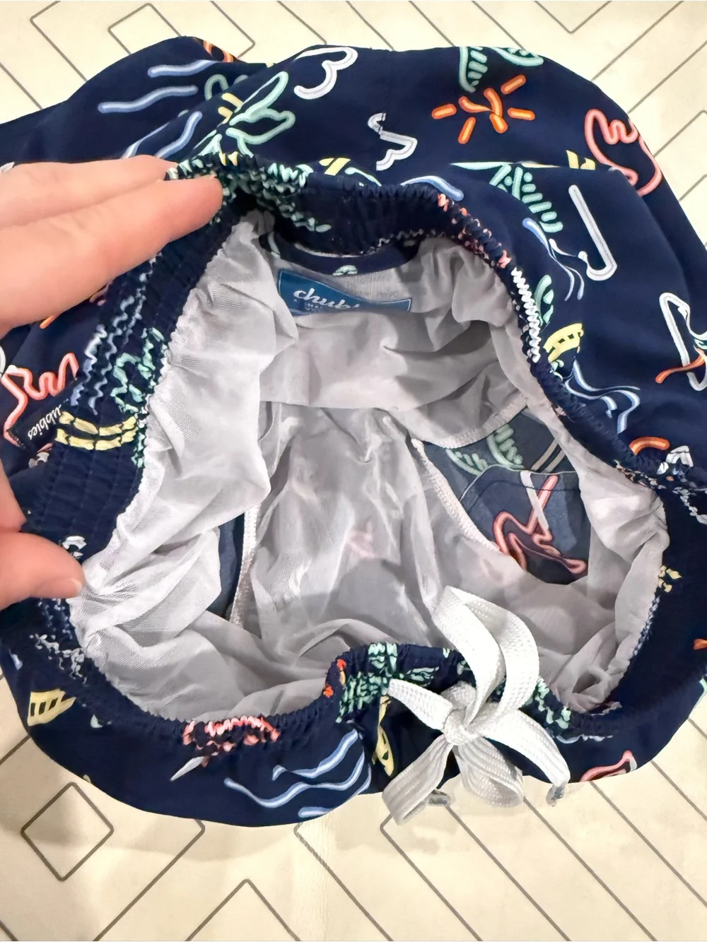 Chubbies Navy Neon Lights Swim Trunks